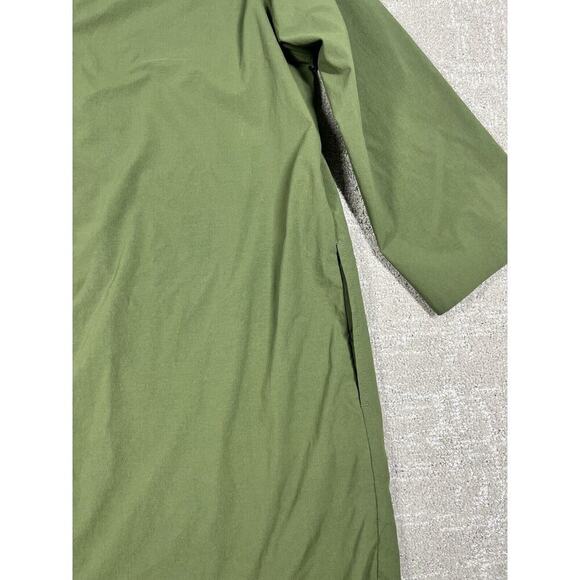 Topo Designs Global Pullover dress olive green stretch shift travel long tunic L - Picture 7 of 7